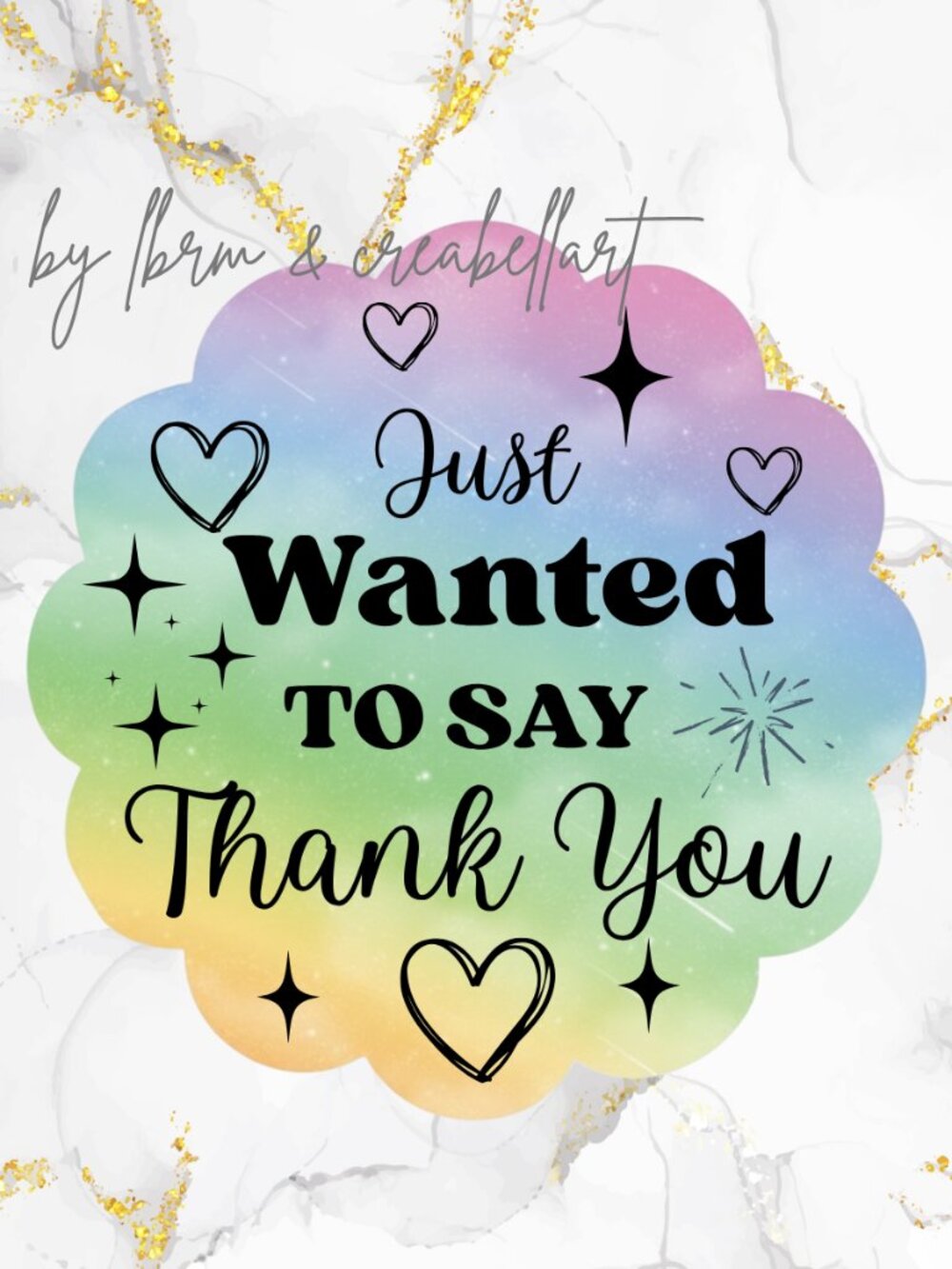 Thank You Stickers - Just Wanted To Say Flower Shape - Pack of 100 Pcs